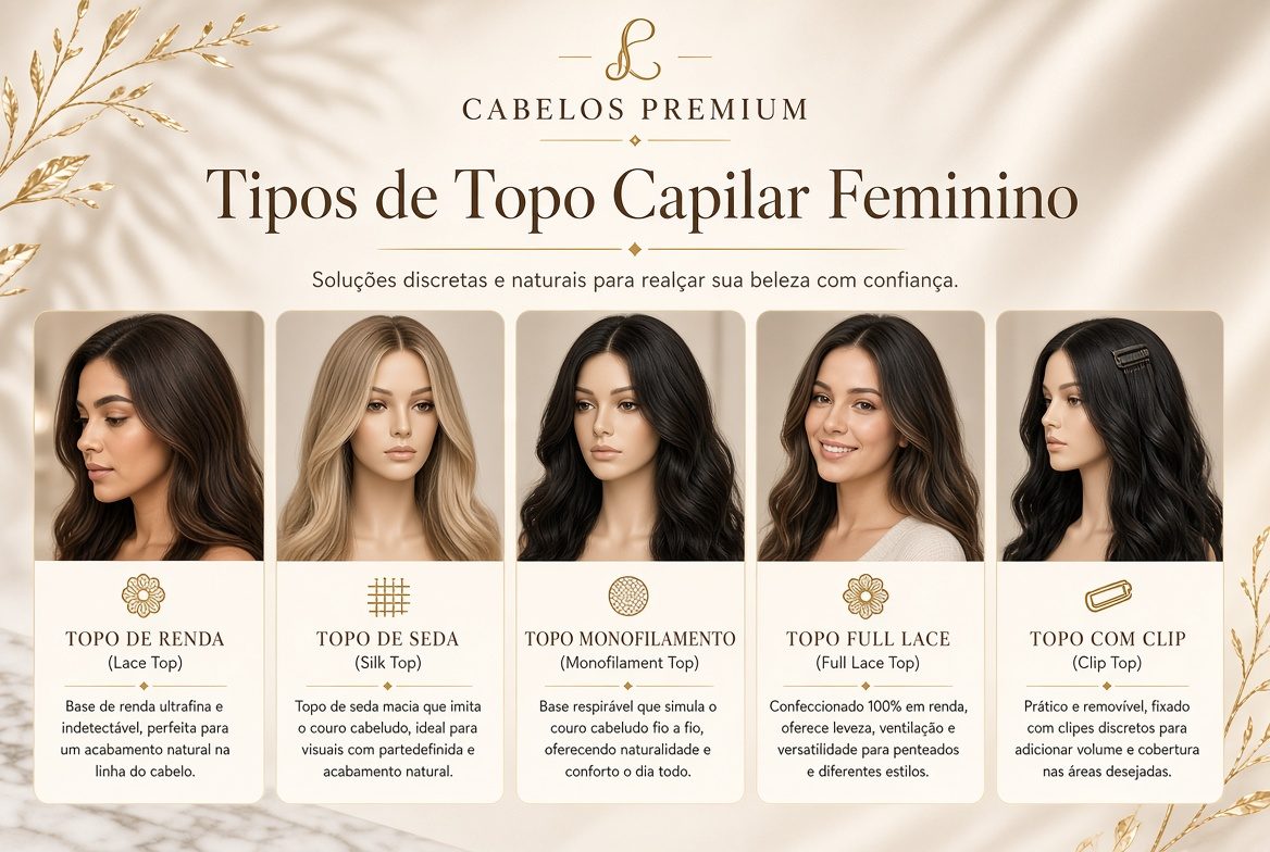 9 Tipos de Topo Capilar Feminino: Como Escolher o Modelo Ideal
